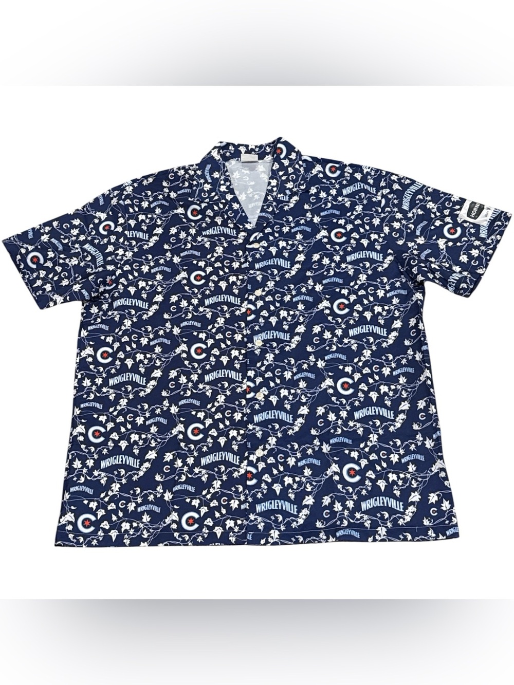 Chicago Cubs Wrigleyville Hornitos Button Front Hawaiian Shirt Size Large AOP